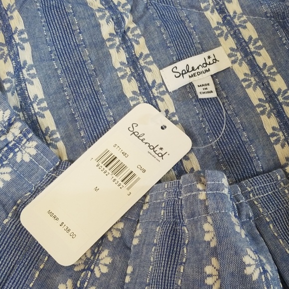 Splendid One Shoulder Ruffle Neck Line Crop Top - Picture 5 of 6